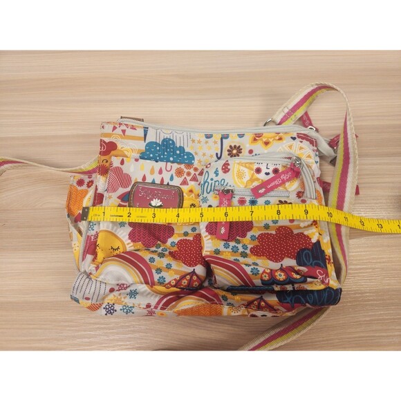 Lily Bloom Hello Sunshine Satchel Handbag Purse Crossbody 7 Pockets - Picture 8 of 9